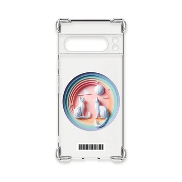 Pixel 8 / 8 Pro / 8a 殼 TRON GOOGLE Pixel 8 Pro 可愛紙雕貓咪  載具 四角防摔殼 手機殼