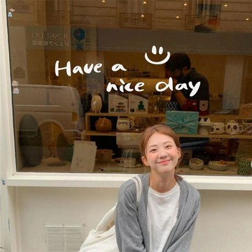 ins風英文貼 美甲美容咖啡奶茶服裝店廁所自拍鏡子玻璃櫥窗牆貼紙