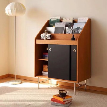 書架 書櫃 置物架 餐邊櫃 展示櫃 北歐書櫃實木馬丁雜志中古日式客廳展示櫃收納置物櫃MCM儲物櫃X