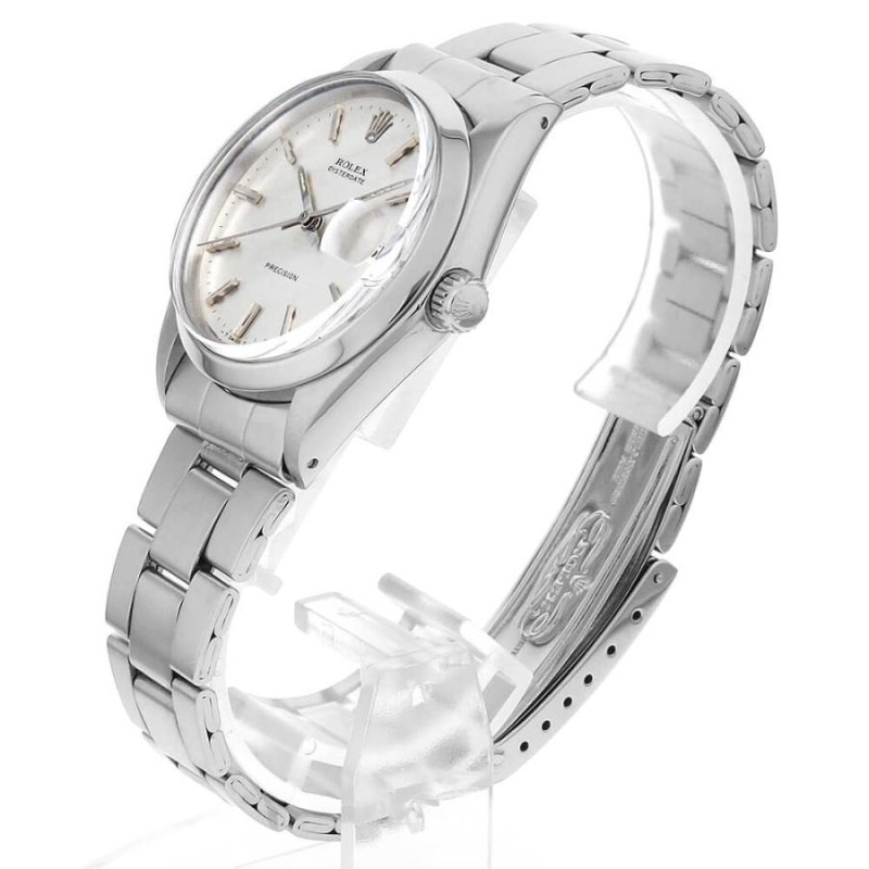ロレックス オイスターデイト プレシジョン 6694 シルバー モザイク リネンダイアル 26番 アンティーク メンズ 腕時計 | LINEショッピング