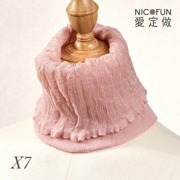 NicoFun 愛定做 木質系33 淺駝柳葉絲 百搭圍脖 圍巾 100%桑蠶絲 真絲(silk四季圍脖 圍巾 領巾 髮帶