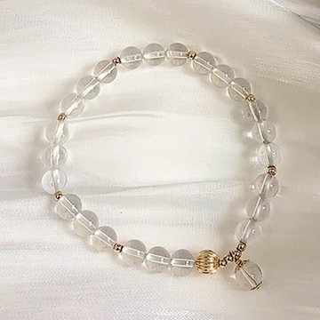 白水晶手鍊 水晶手鍊 手環 手鍊串珠 手串 水晶串珠 單圈手鏈 招財手鍊 開運手鍊 平安手鍊 閨蜜手鍊 女生禮物 013