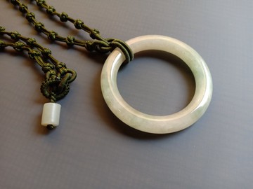 老緬甸玉環 手工編結項鍊 – 老玉石 – 純設計