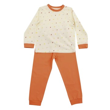 in Blooom 印花樂 長袖內搭套裝 呼呼熱甜湯  8號  小豆紋米色