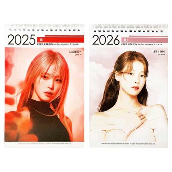 IU アイユー 2025.2026年 2年分卓上カレンダー + ステッカー