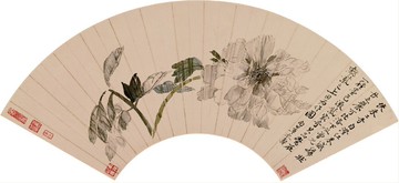 仿古畫名畫復制品清惲壽平牡丹圖25-54厘米古代中國畫花鳥畫字畫