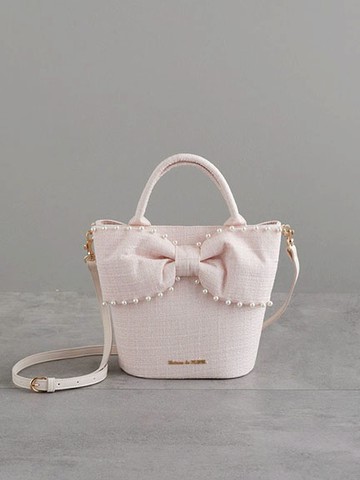 小香風立體珍珠蝴蝶結手提/側背包(08000223600) - Maison de FLEUR