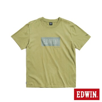 EDWIN 男款 斜紋BOX LOGO印花短袖T恤(灰綠色)