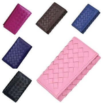 【巴黎精品】現貨+預購 真皮編織鑰匙包真羊皮零錢包真皮錢包短夾隨身包-輕巧多功能男女包包7色a1ke13