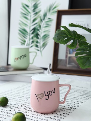 杯子創意個性潮流陶瓷水杯帶蓋勺情侶杯一對咖啡杯北歐ins馬克杯