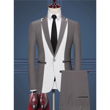 西服套裝男士三件套韓版修身西裝男商務職業正裝伴郎新郎結婚禮服