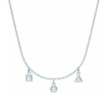 SWAROVSKI 圓形三角正方形鑲鑽墜鍊