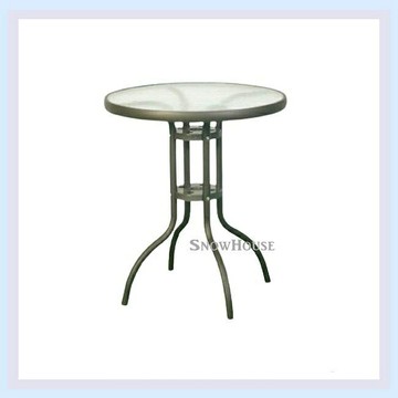 雪之屋 60cm半鋁玻璃圓桌(咖啡/綠/白) /休閒圓桌/餐桌/飯桌/休閒桌 A47A05