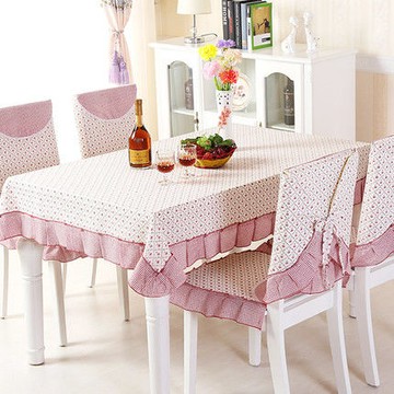 【協貿】田園布藝高端貢緞雕繡香水粉花邊桌布