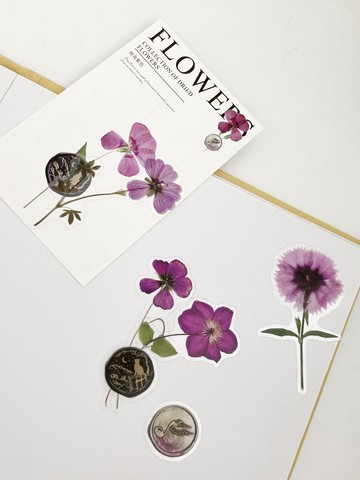 文藝乾燥花系列手帳貼紙包(兩入一組)