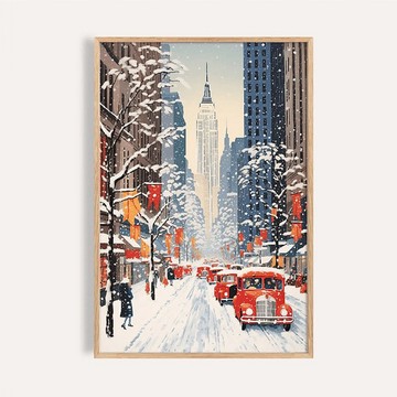 冬雪紐約大道 / 北歐美學藝術掛畫