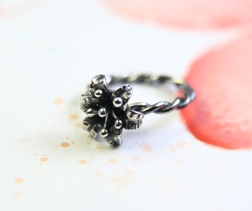 【純潔百合】百合戒指/純銀戒指/麻花戒指/戒圍可客製/原創手作