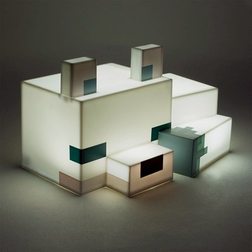 【Minecraft麥塊】 Minecraft 麥塊 灰白北極狐狸造型燈 小夜燈