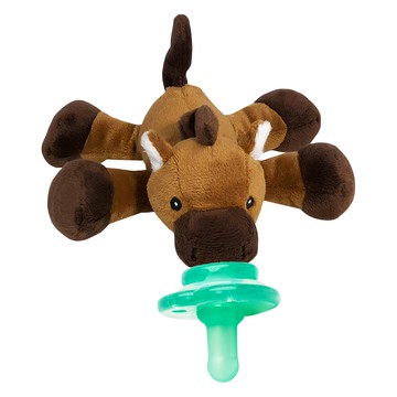 nookums 寶寶可愛造型安撫奶嘴玩偶 小馬哥 搖鈴款 附贈仿母乳實感型奶嘴 適用90%以上奶嘴  1歲以上  1個