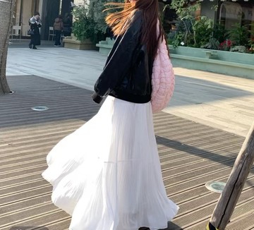 💕甜心大尺碼💕大尺碼半身裙 春夏半身裙紫色高腰a字蛋糕裙溫柔風設計感大擺中長裙子