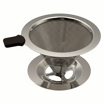 304不銹鋼咖啡濾架 濾杯 錐形杯 1-2人咖啡濾網 90 x 65 x 99mm  銀色  1個