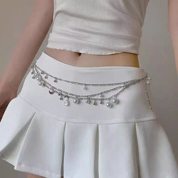 免運🔴波西米亞風腰帶女貝殼珍珠多層金屬腰鏈小衆設計感搭配連衣裙腰飾腰鍊 女生皮帶 腰帶 腰封 腰繩 腰鍊  腰飾女生穿