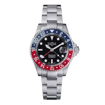 DAVOSA 161.564.60 TERNOS GMT 藍/紅陶瓷GMT雙時區圈200M專業潛水錶TriaLink鋼帶-40mm