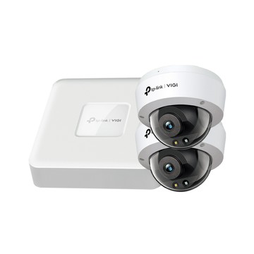 TP-Link 昌運監視器 組合 VIGI NVR1104H-4P 4路主機+VIGI C230 VIGI 3MP 全彩球型監視器/商用網路監控攝影機*2