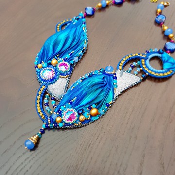 Shibori 項鍊 Soutache 項鍊 一種珠寶