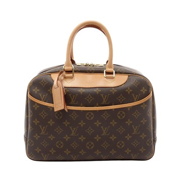 【二手名牌BRAND OFF】LOUIS VUITTON LV 路易威登 棕色 原花 PVC塗層帆布 Deauville 大珍包 手提包 M47270