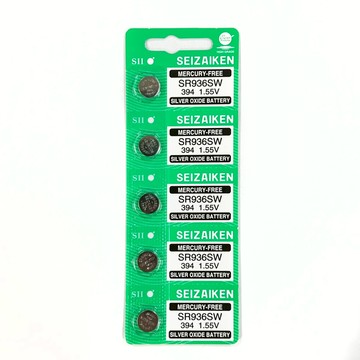 [寶旺旺] SII精工 SR936SW鈕扣型394氧化銀 電池 5顆排裝(1.55V無汞)