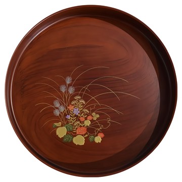 佐和陶瓷 金秋草漆器托盤 日本製造  30 x 4cm  1個