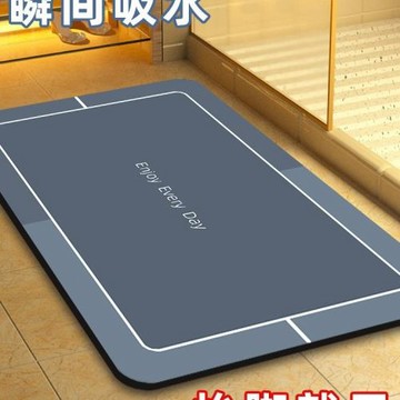 硅藻泥速干軟地墊浴室衛生間門口吸水防滑腳墊子洗手間廁所小地毯
