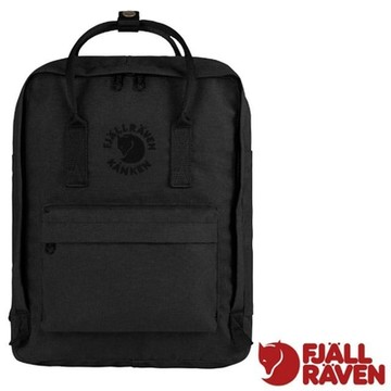 【Fjallraven 北極狐】Re Kånken 多功能環保輕量防潑水日用背包16L.通勤書包_23548-550 黑