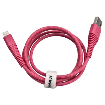MOMAX TOUGH Link Lightning 連接線  1.2m  2.4A快充  堅固耐用  粉色  1條