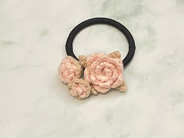 編織立體花卉玫瑰花造型頭飾髮圈