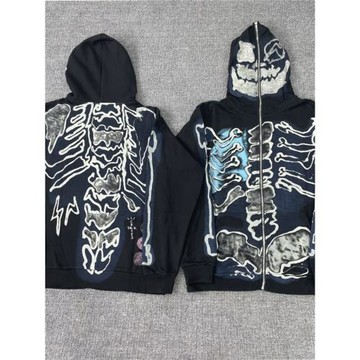 Travis Scott藤原浩衛衣拉鏈骷髏