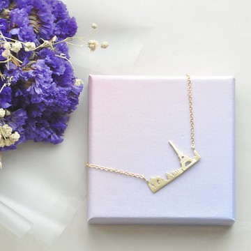 浪漫巴黎。金 項鍊 Romance Paris。Golden Necklace