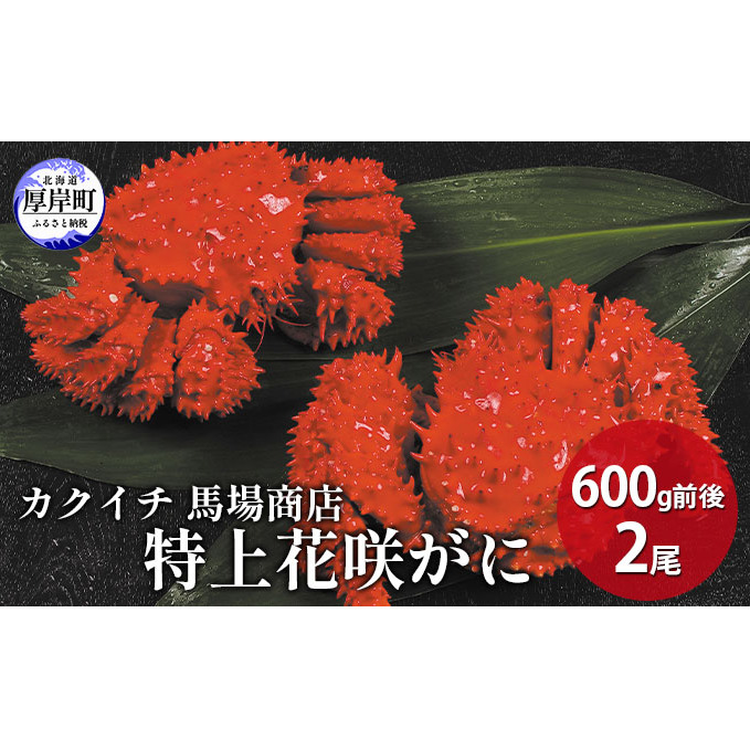 蟹屋厳選！ 北海道　厚岸産 特上花咲がに 600g前後×2尾　蟹