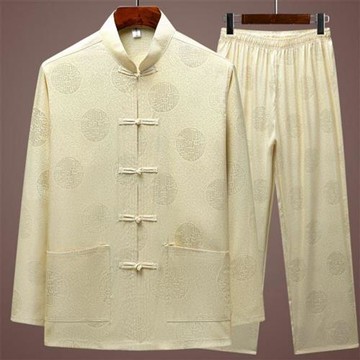 【巴黎精品】現貨+預購 新中式唐裝套裝中國風襯衫長袖冰絲上衣長褲休閒男裝-千禧男裝5色a1kr10