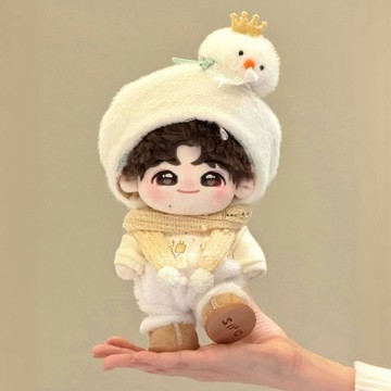 臺灣出貨✨ 新款拓拓子娃衣 “晚安雪寶”20cm棉花娃娃冬新款娃衣套裝可愛毛絨玩偶衣服