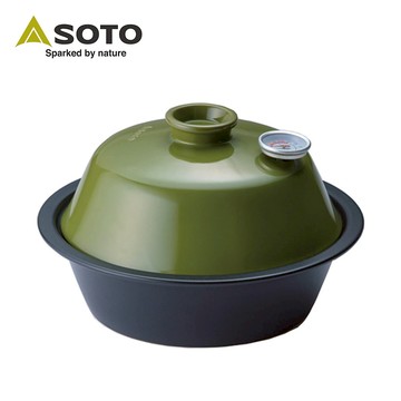 日本SOTO 陶瓷煙燻烤爐 / 煙燻鍋 【內附溫度計】Don ST-127（藍/紅/綠）