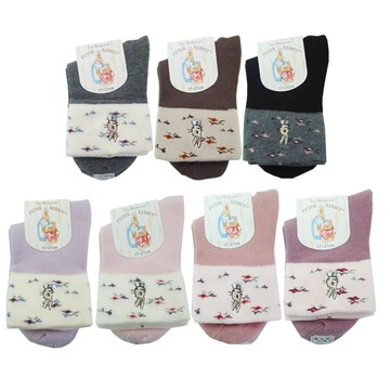 比得兔古典碎花精繡綿襪-大童-SK643-2雙入