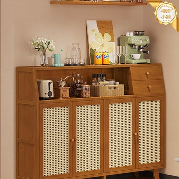 【復古一體櫃】餐邊櫃 置物櫃 茶水櫃 儲物櫃 客廳櫃 咖啡櫃 靠牆櫃 落地櫃 實木多層板 多格分區收納 客廳廚房餐廳通用