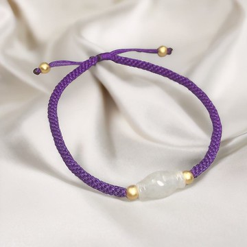 【萬事亨通】冰種路路通糖果編織手鍊 | 天然緬甸A翡翠 | 送禮