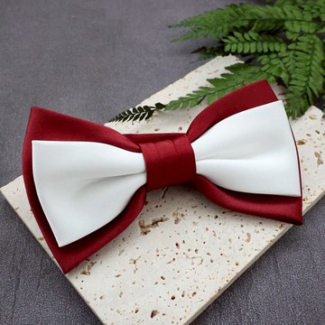 黑禮帽｜白紅雙層領結-就像你的白紗與我的西裝交疊成永恆