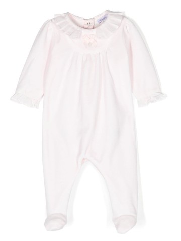Patachou - ruffle-trim detail babygrow - kids - Cotton/Polyester - 3 - Pink