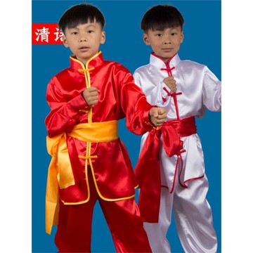 清語兒童武術服表演服男女童太極服成人中國功夫演出服練功服裝