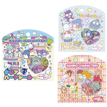 小禮堂 Sanrio 三麗鷗 大集合 硬質貼紙組 15枚入 (金蔥款)