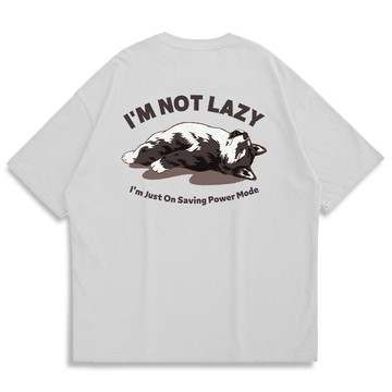 【CREEPS】I'm Not Lazy Black Shiba 寬鬆重磅印花T恤